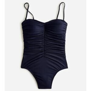 J.Crew Ruched Sweetheart One Piece Swimsuit Padded Black Classic US 22 NWT